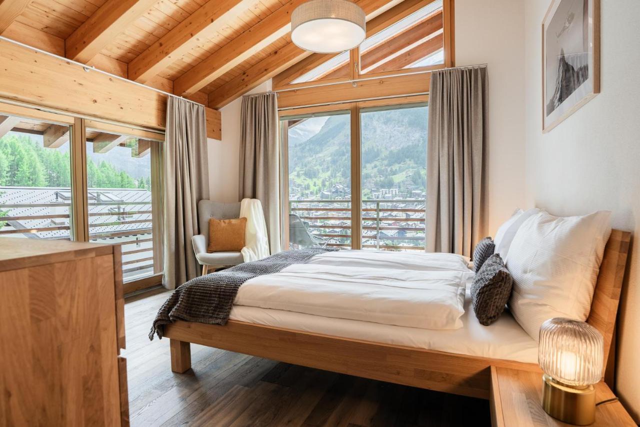 Fantastic Panoramic View Home In Церматт Экстерьер фото